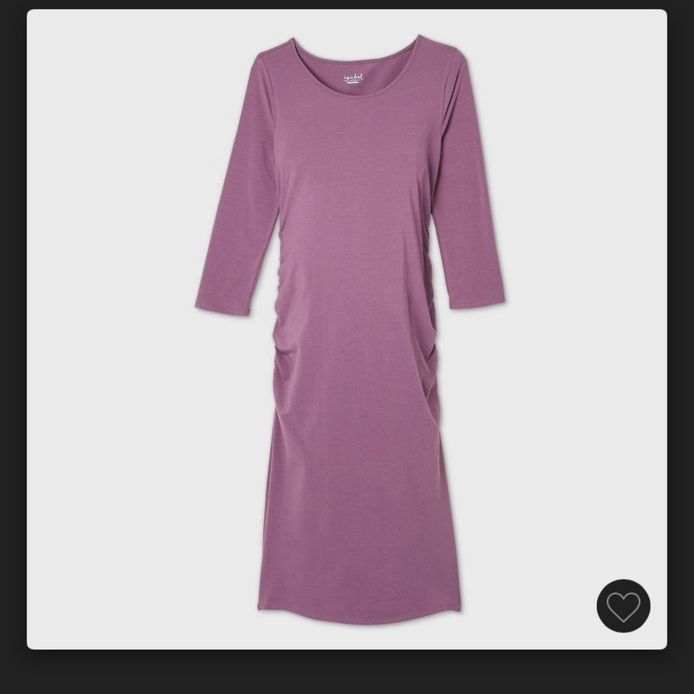 Isabel Maternity purple 3/4 sleeve dress